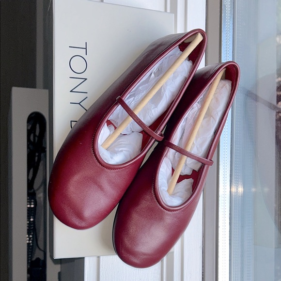 Tony Bianco x Revolve | Bordeaux Red “Martinez” Ballet Flats | Size 7 - Picture 4 of 8